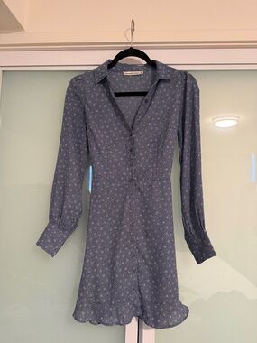Abercrombie & Fitch Navy Blue Floral Button-Up Dress